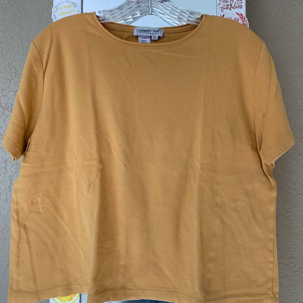 Coldwater Creek Boxy Yellow Tee